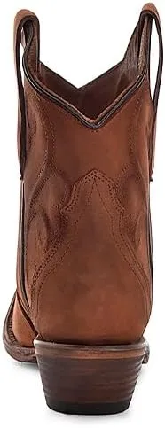 Circle G LADIE'S CINNAMON EMBROIDERY ANKLE BOOT, LEATHER SOLE, COWHIDE LEATHER, URBAN BOOTS, L6092