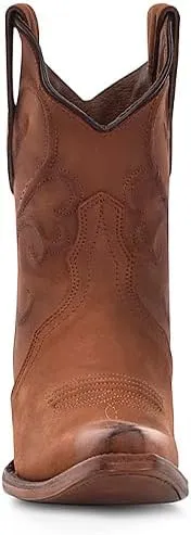 Circle G LADIE'S CINNAMON EMBROIDERY ANKLE BOOT, LEATHER SOLE, COWHIDE LEATHER, URBAN BOOTS, L6092