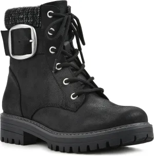 CLIFFS BY WHITE MOUNTAIN Women's Shoes Mentor Block Heeled Lace-Up Ankle Bootie