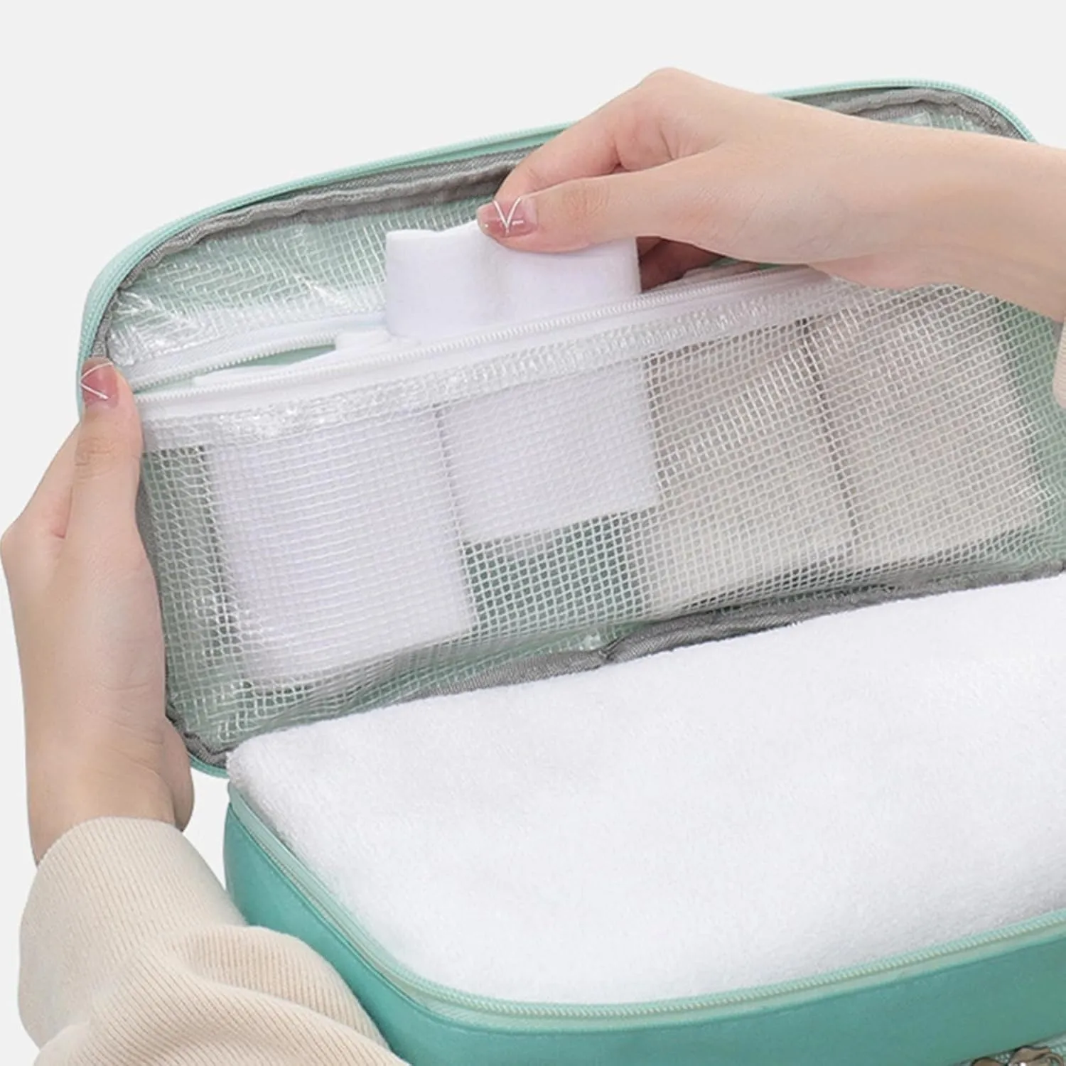 Clothes Organizer Double Layer Bra Bags Underwear Organize Storage Bag Portable Bra Packing Cube Indoor Storage Boxes Household Goods Convenience and Tidinessm,Bathroom Accessories(Orange)