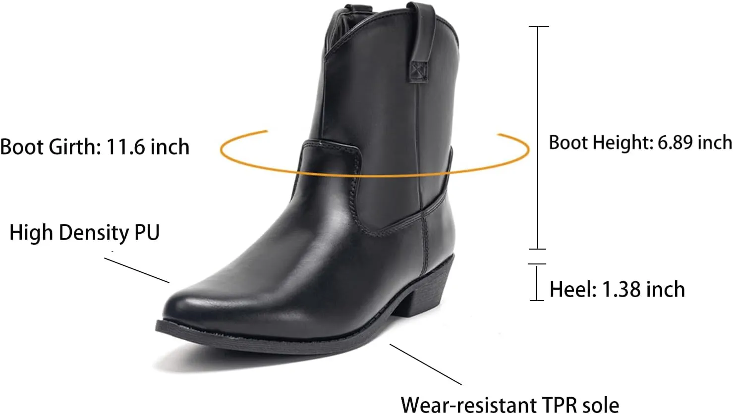 Colgo Women's Ankle Boots - Stylish Cowgirl Boots for Women, Western & Cowboy Boots, Comfortable Fashion Short Boots & Short Booties for Women