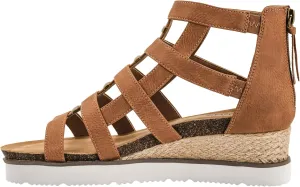 Corkys Footwear Hey Girl Women's Caged Animal Wedge Sandals - Featuring a 2-inch Heel, A Strappy Upper, Metal Accents, A Full Back Zip, and Comfortable Cushioned Insoles