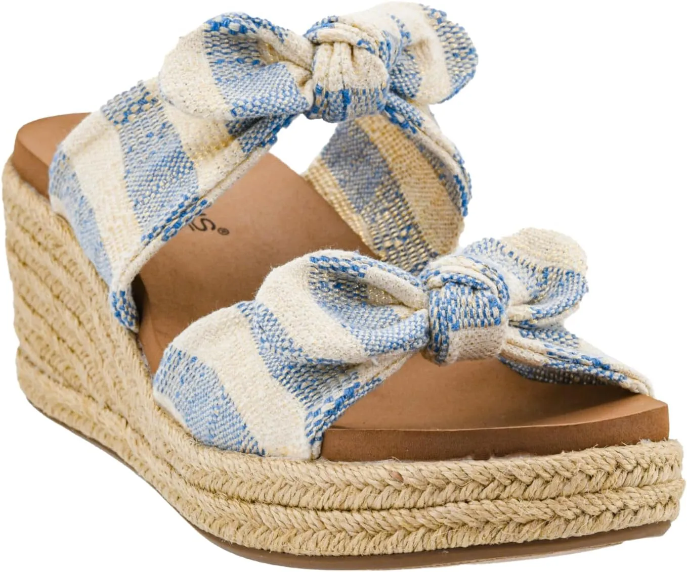 Corkys Footwear Women's Tie The Knot Wedge Sandal - 2.5 Inch Cushioned Wedge, Slip On Closure for Comfort & Style, Perfect for Casual & Dressy Outfits, All Day Wear
