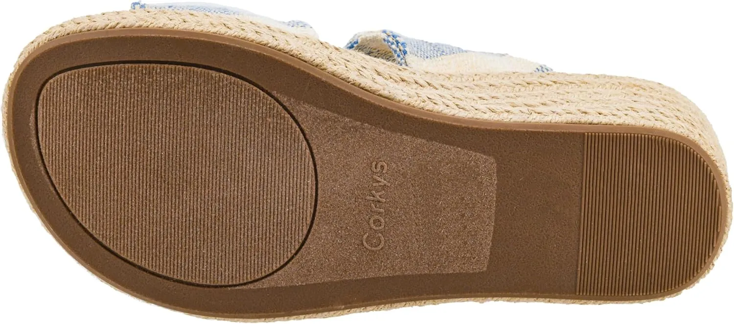 Corkys Footwear Women's Tie The Knot Wedge Sandal - 2.5 Inch Cushioned Wedge, Slip On Closure for Comfort & Style, Perfect for Casual & Dressy Outfits, All Day Wear