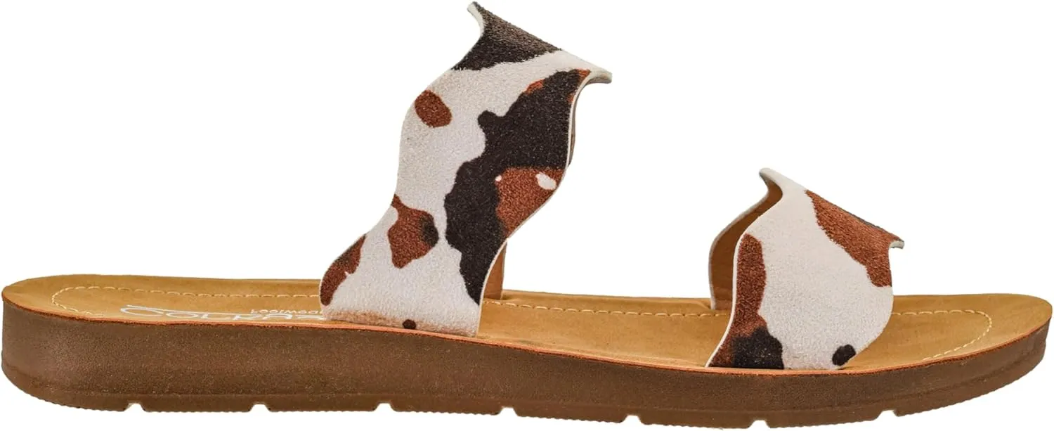 Corkys Footwear Women's Wishy Washy Two Strap Sandal – Trendy and Chic Strap Design, Comfortable, Lightweight, and Durable Summer Sandals for Versatile Fashion