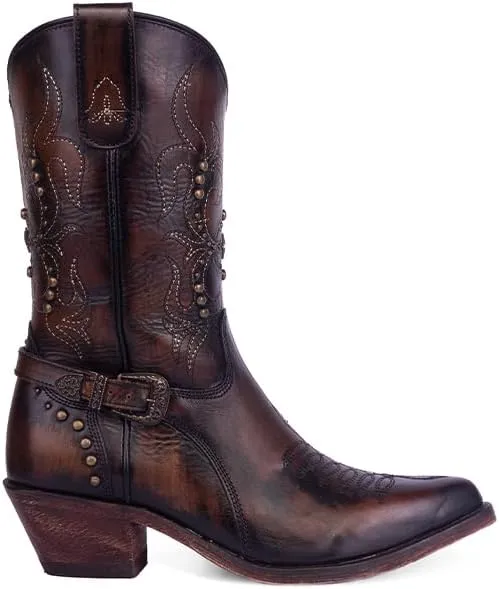 CORRAL LADIE'S BLACK/HONEY EMBROIDERY & STRAP POINTED TOE, CORRAL 43.8 X 34.8 X 11.0 SOLE,COWHIDE LEATHER, URBAN BOOT, F1347