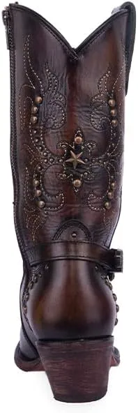 CORRAL LADIE'S BLACK/HONEY EMBROIDERY & STRAP POINTED TOE, CORRAL 43.8 X 34.8 X 11.0 SOLE,COWHIDE LEATHER, URBAN BOOT, F1347