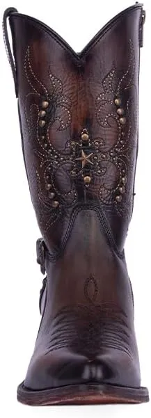 CORRAL LADIE'S BLACK/HONEY EMBROIDERY & STRAP POINTED TOE, CORRAL 43.8 X 34.8 X 11.0 SOLE,COWHIDE LEATHER, URBAN BOOT, F1347