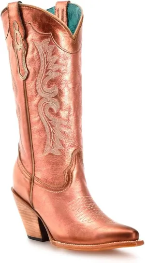 CORRAL LADIE'S ROSE GOLADIE'S EMBROIDERY POINTED TOE, LEATHER SOLE, COWHIDE LEATHER, URBAN BOOTS, Z5232