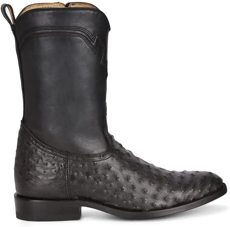 CORRAL MEN MN GREY OSTRICH EMBROIDERY & ZIPPER J TOE, J TOE, LEATHER Sole, 10" Shaft, OSTRICH/COWHIDE Leather, WESTERN BOOT, GREY C3885 Size