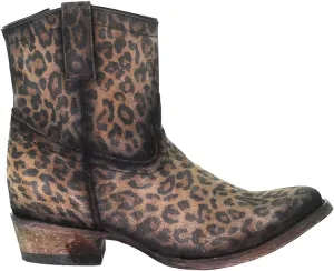 CORRAL Women's Leopard Print Fashion Booties with Round Toe