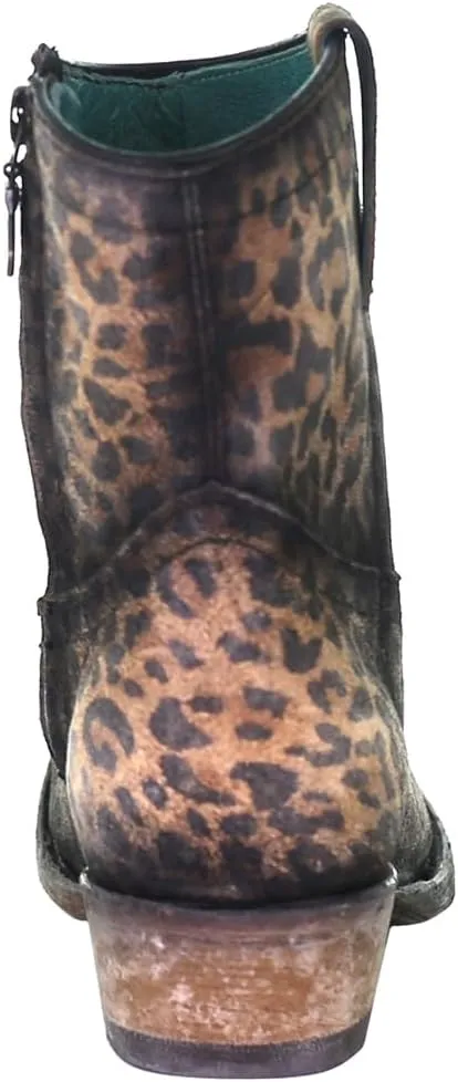 CORRAL Women's Leopard Print Fashion Booties with Round Toe