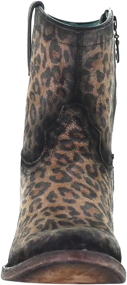 CORRAL Women's Leopard Print Fashion Booties with Round Toe