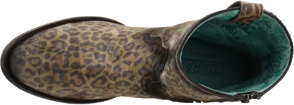 CORRAL Women's Leopard Print Fashion Booties with Round Toe