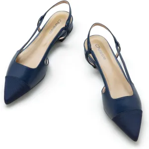 C.Paravano Women's Pointed Toe Slingback Flats | Comfort Heeled Sandals | Slip-On Flats | Perfect for Casual, Business, Party, Date
