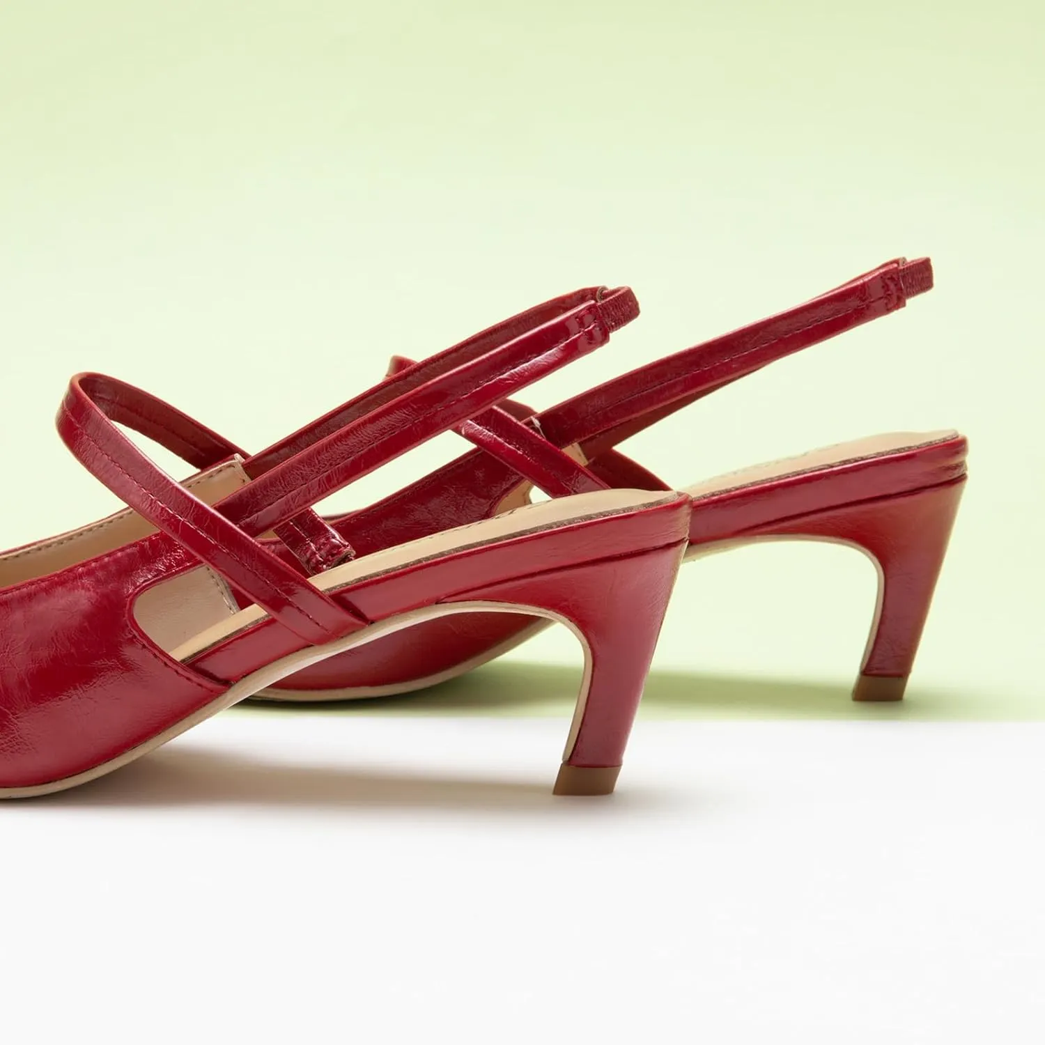 C.Paravano Women's Slingback Flats & Heels - Pointed Toe, Ankle Strap, Comfortable Leather Dress Shoes