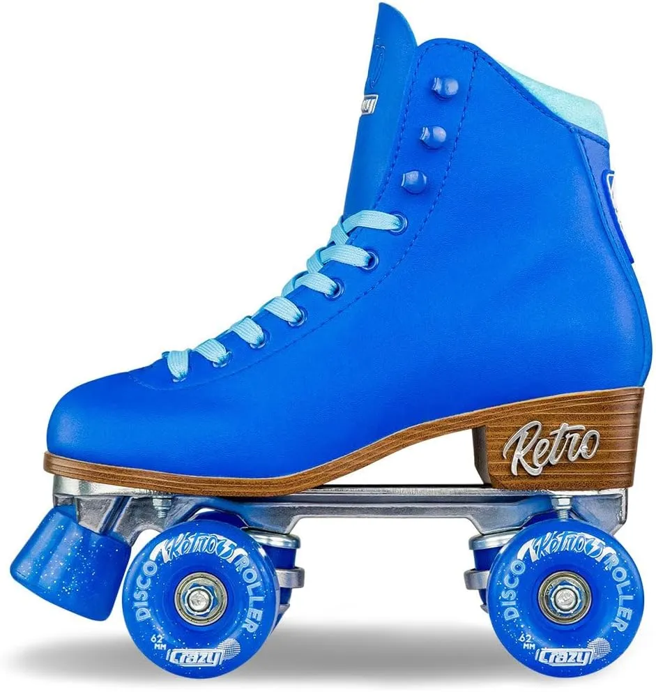 Crazy Skates Retro Roller Skates | Adjustable or Fixed Sizes | Classic Quad Skates for Men, Women and Girls