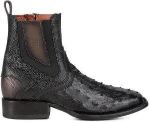 Cuadra Men's Urban Bootie in Genuine Ostrich Leather 3Z2MA1