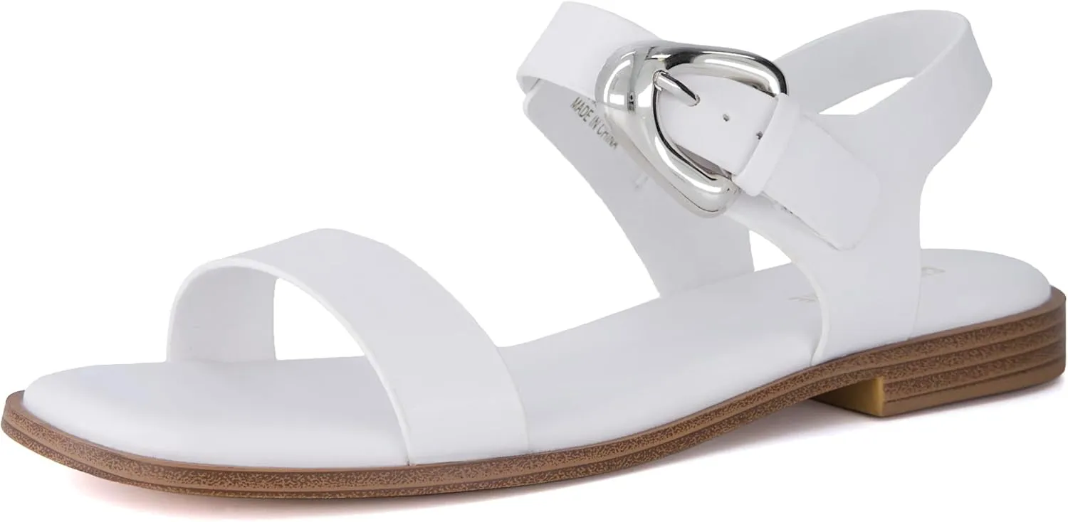 CUSHIONAIRE Cello Women's Ankle Strap Sandal With Cushioned Footbed and Adjustable Buckle