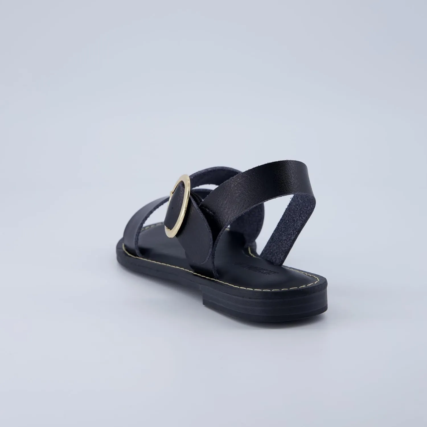 CUSHIONAIRE Lisbon Strappy Flat Sandals for Women 2025 with Adjustable Ankle Strap and Stylish Bold Buckle Accent Dressy Sandals