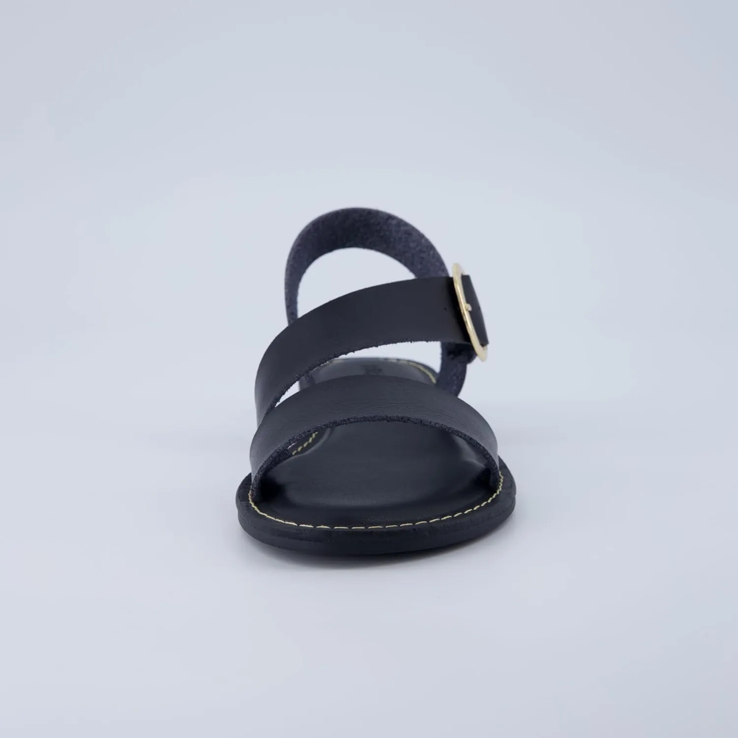 CUSHIONAIRE Lisbon Strappy Flat Sandals for Women 2025 with Adjustable Ankle Strap and Stylish Bold Buckle Accent Dressy Sandals