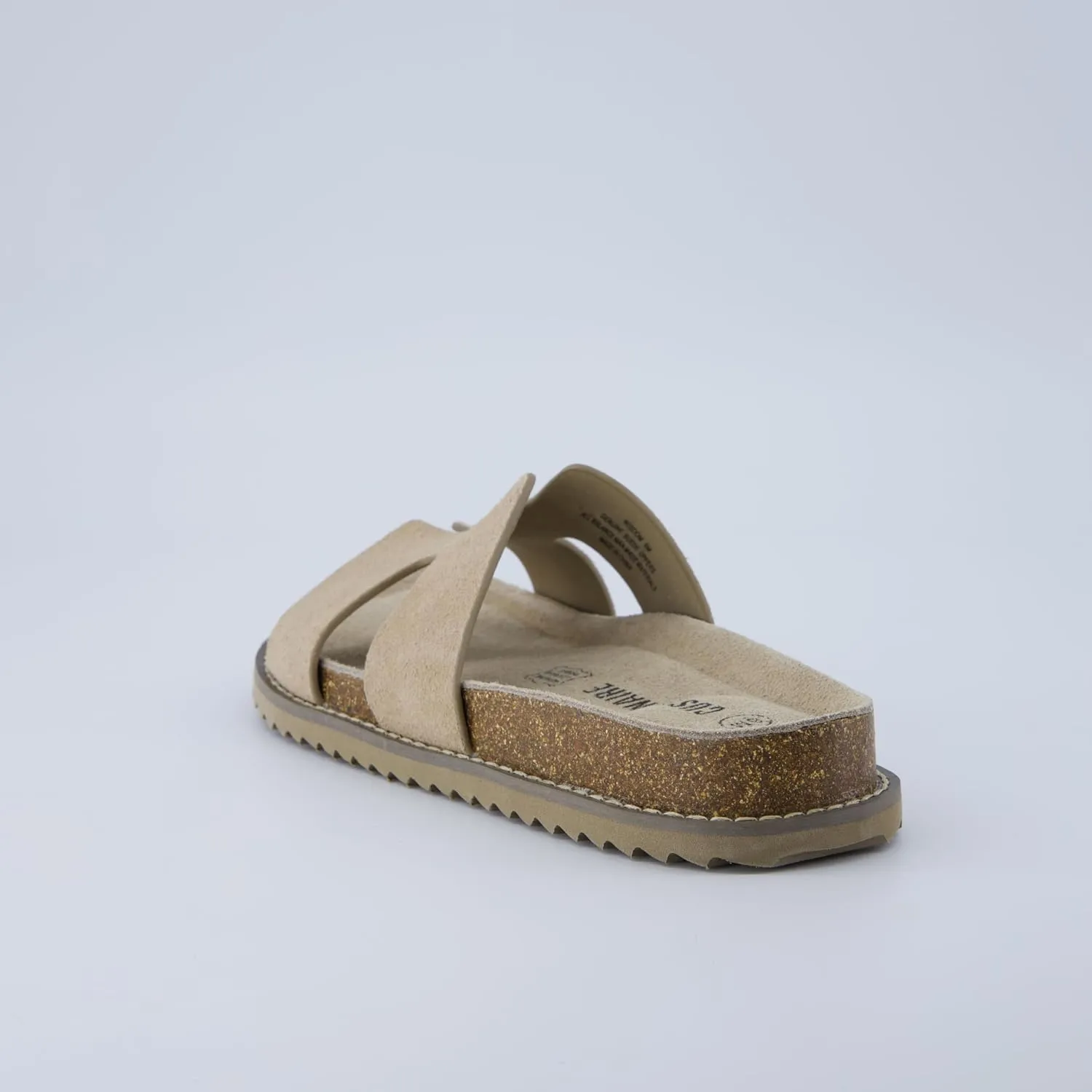 CUSHIONAIRE Wisdom Womens Sandals Cutout Strap Genuine Leather Slides – Slip On Cork Footbed Sandals for Women 2025