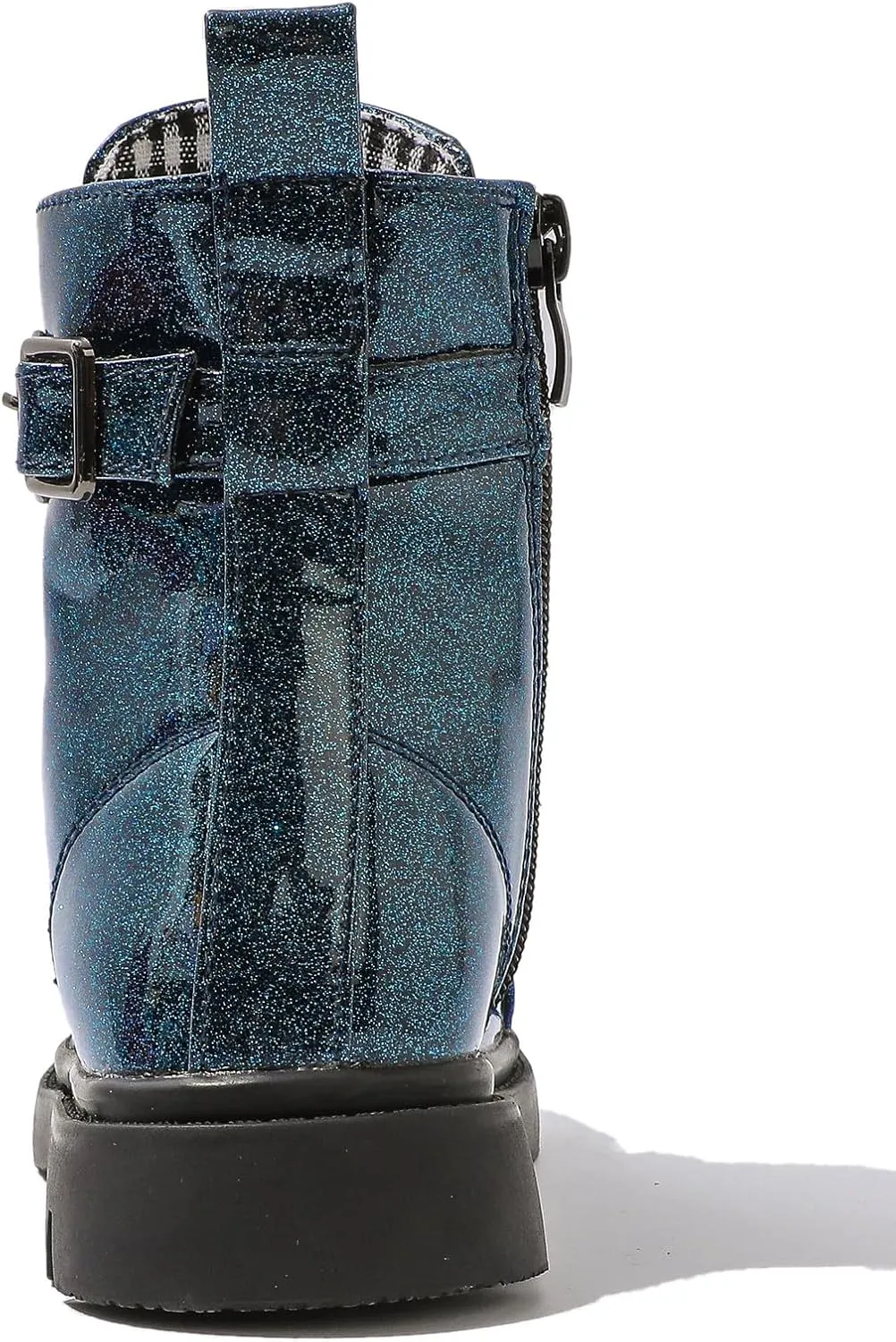 DADAWEN Boys Girls Glitter Ankle Boots Lace Up Waterproof Combat Boot With Side Zipper (Toddler/Little Kid/Big Kid)