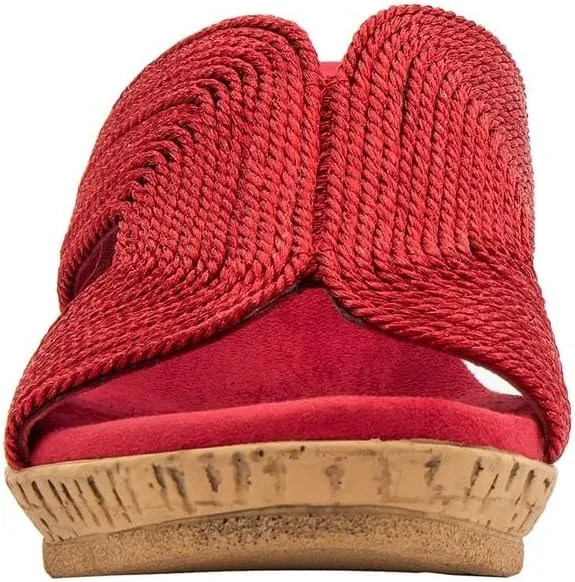 David Tate Womens Vibe Braided Slide Sandals