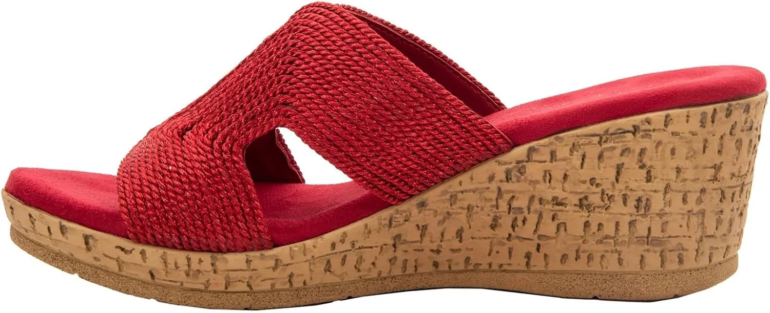 David Tate Womens Vibe Braided Slide Sandals