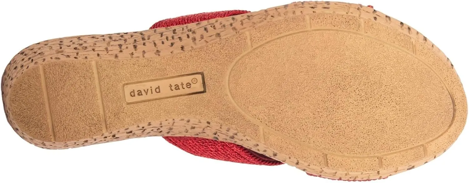 David Tate Womens Vibe Braided Slide Sandals