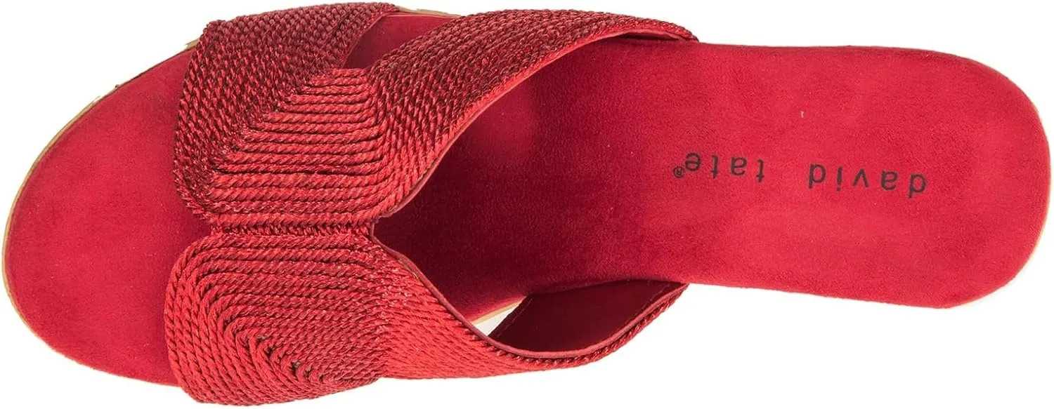 David Tate Womens Vibe Braided Slide Sandals