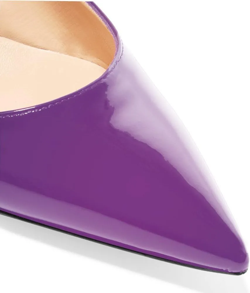 Divanne Slingback Pumps, Women's Pointed Toe Low Heel Sandals Slingback Strap Kitten Heel Pumps Evening Party Wedding Shoes