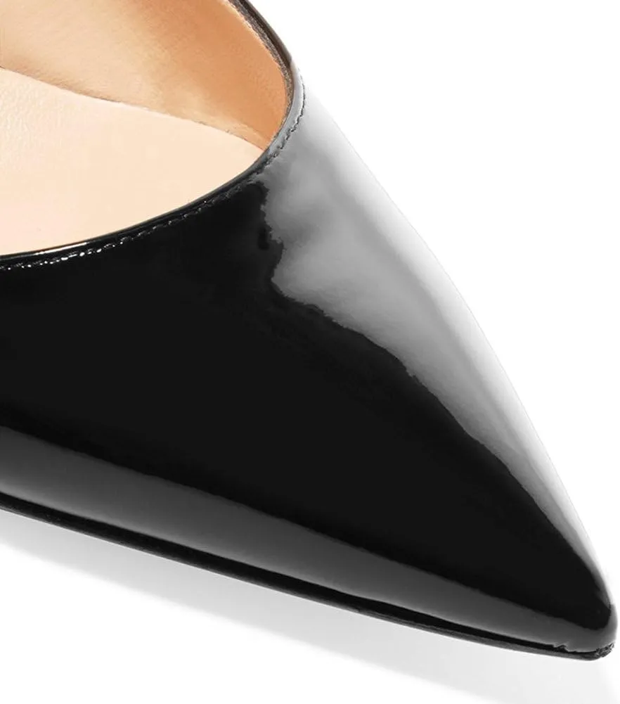 Divanne Slingback Pumps, Women's Pointed Toe Low Heel Sandals Slingback Strap Kitten Heel Pumps Evening Party Wedding Shoes