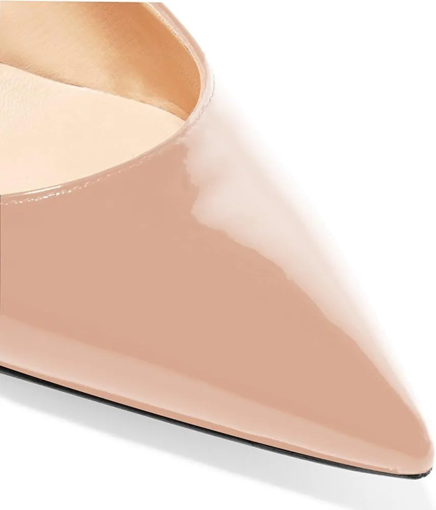 Divanne Slingback Pumps, Women's Pointed Toe Low Heel Sandals Slingback Strap Kitten Heel Pumps Evening Party Wedding Shoes