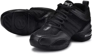 DKZSYIM Men and Women's Modern Dance Sneakers Lace-up Breathable Ballroom Performance Practice Dancing Sneakers,Model T01