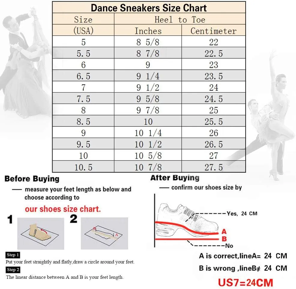 DKZSYIM Men and Women's Modern Dance Sneakers Lace-up Breathable Ballroom Performance Practice Dancing Sneakers,Model T01