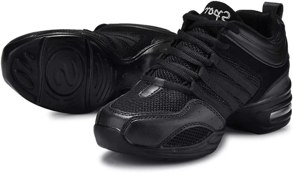 DKZSYIM Men and Women's Modern Dance Sneakers Lace-up Breathable Ballroom Performance Practice Dancing Sneakers,Model T01
