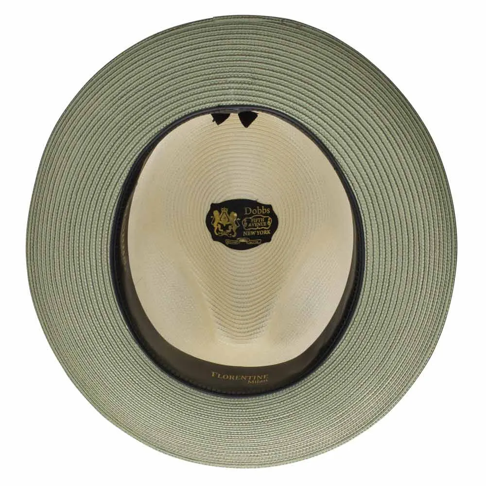 Dobbs Toledo Ivory/Olive Florentine Milan Straw Hat