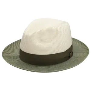 Dobbs Toledo Ivory/Olive Florentine Milan Straw Hat