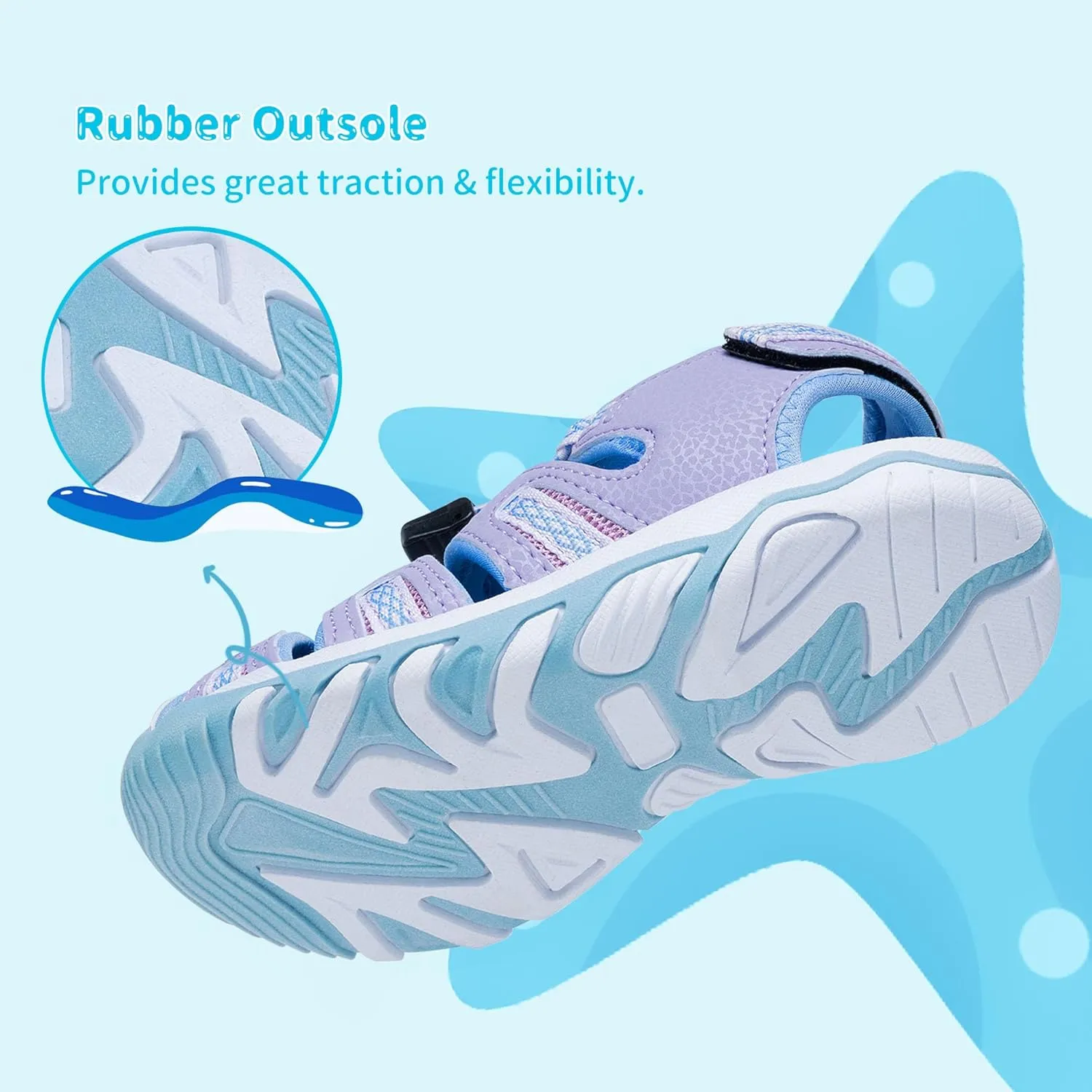 DREAM PAIRS Boys Girls Summer Outdoor Athletic Sport Sandals Walking Hiking Hook and Loop Adjustable Multicolor for Toddler/Little/Big Kids