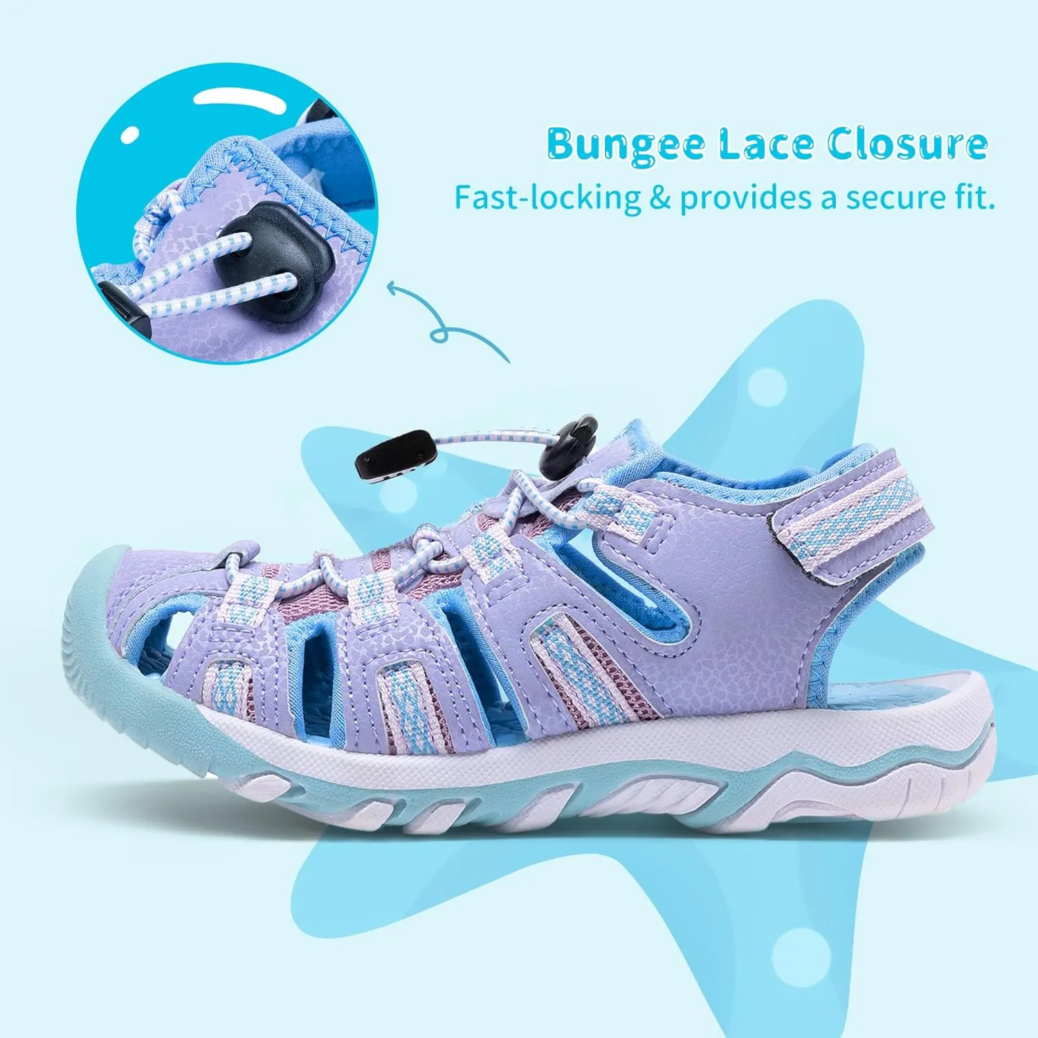 DREAM PAIRS Boys Girls Summer Outdoor Athletic Sport Sandals Walking Hiking Hook and Loop Adjustable Multicolor for Toddler/Little/Big Kids