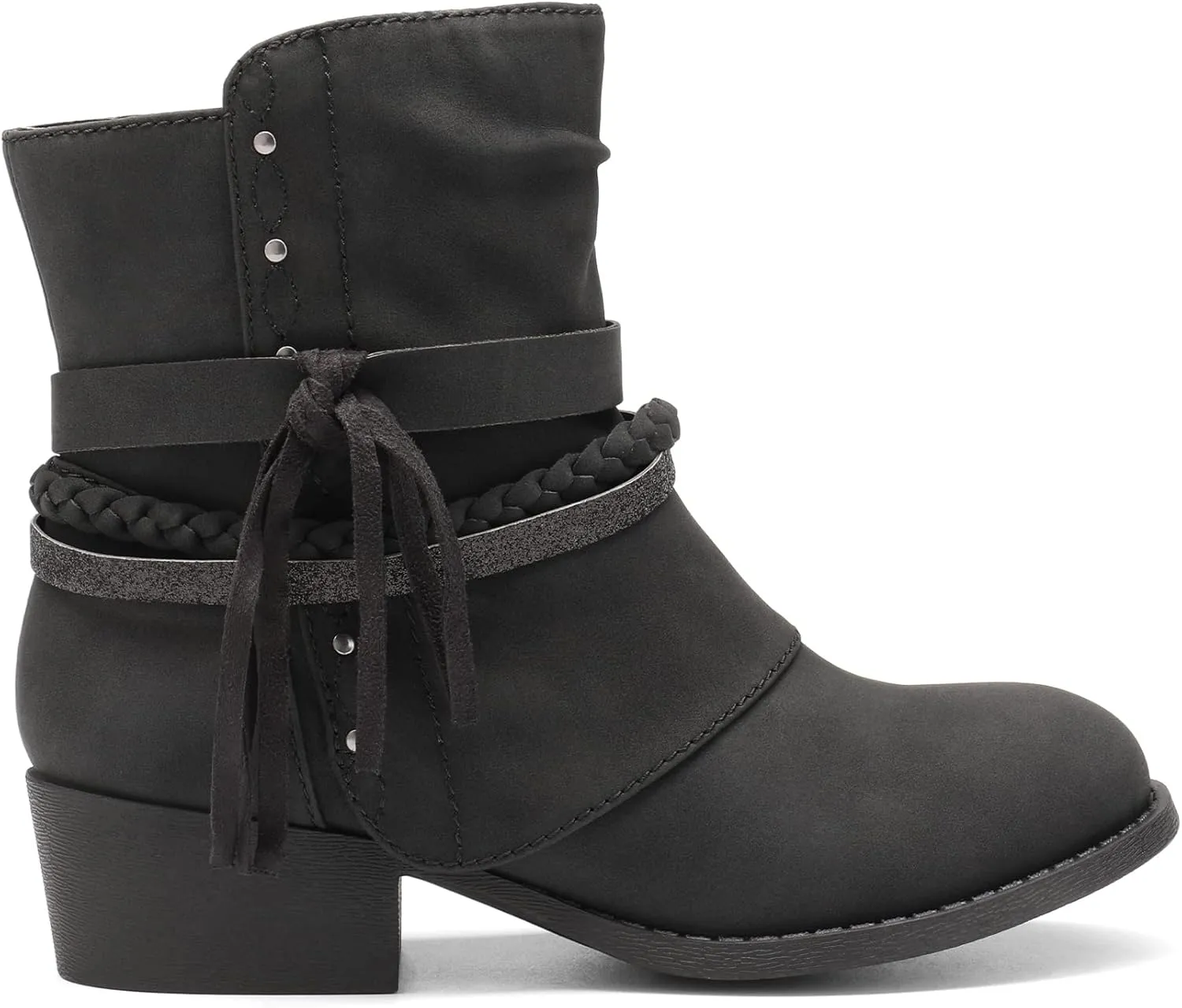 DREAM PAIRS Girls Ankle Boots Side Zipper Low Heels Boots Little Kid/Big Kid