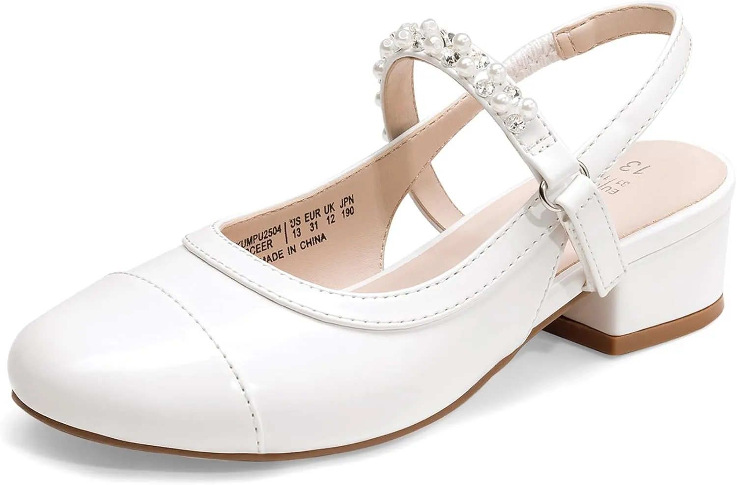 DREAM PAIRS Girls Dress Shoes Slingback Heels Round Toe Pump for Little Big Kids Flower Party Wedding Princess