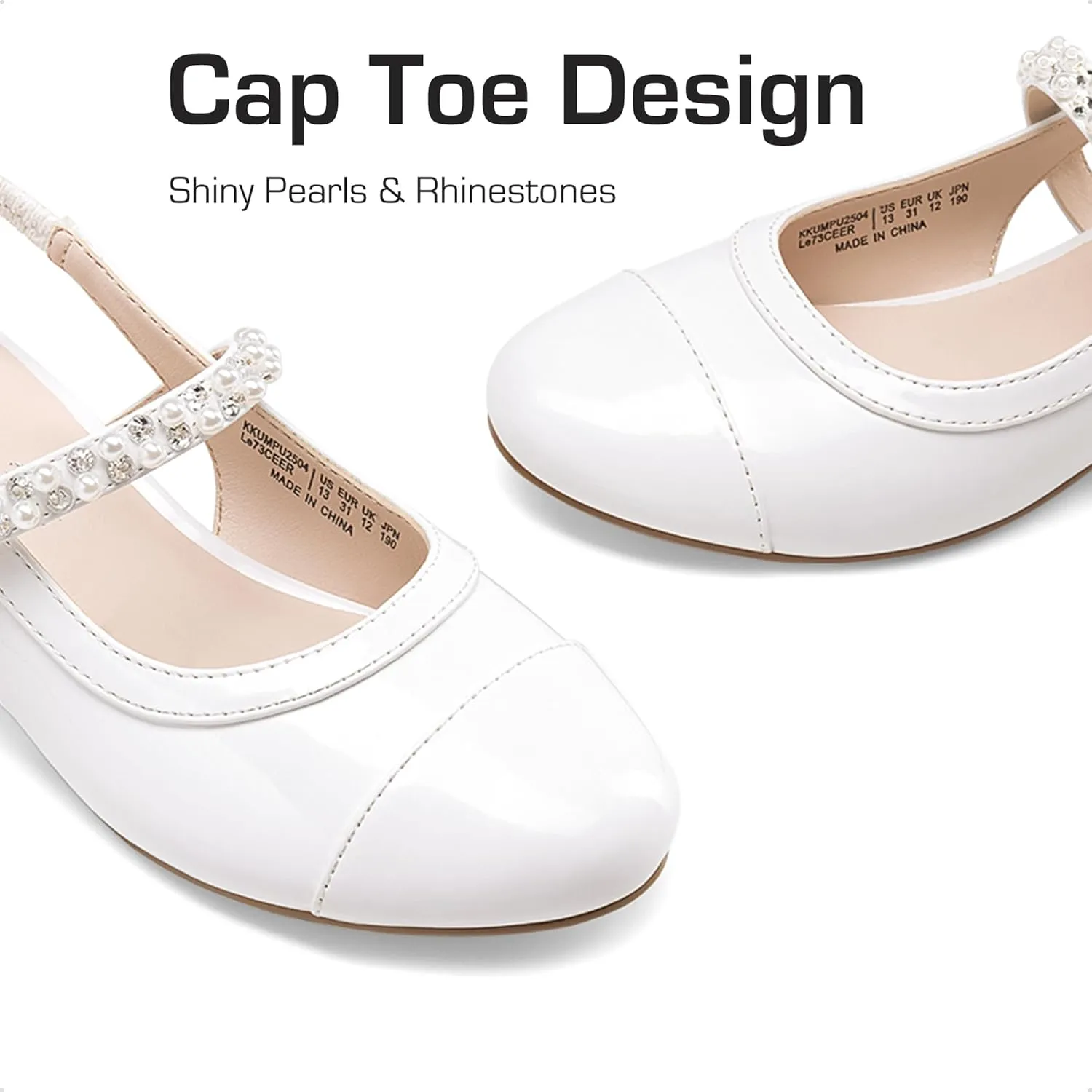 DREAM PAIRS Girls Dress Shoes Slingback Heels Round Toe Pump for Little Big Kids Flower Party Wedding Princess