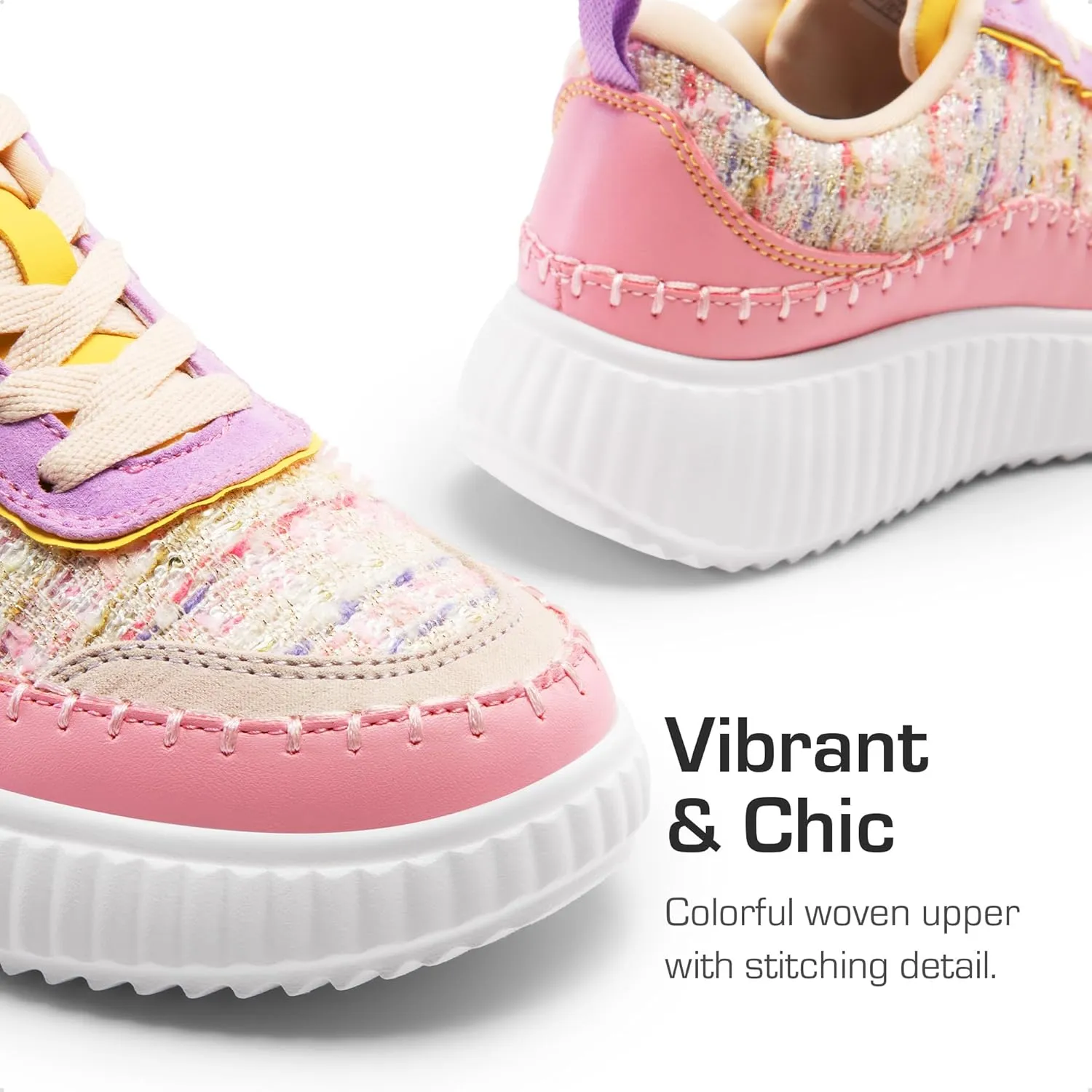 DREAM PAIRS Girls Fashion Sneakers Tennis Shoes Kids Platform Lightweight Lace Up Casual Walking Shoes