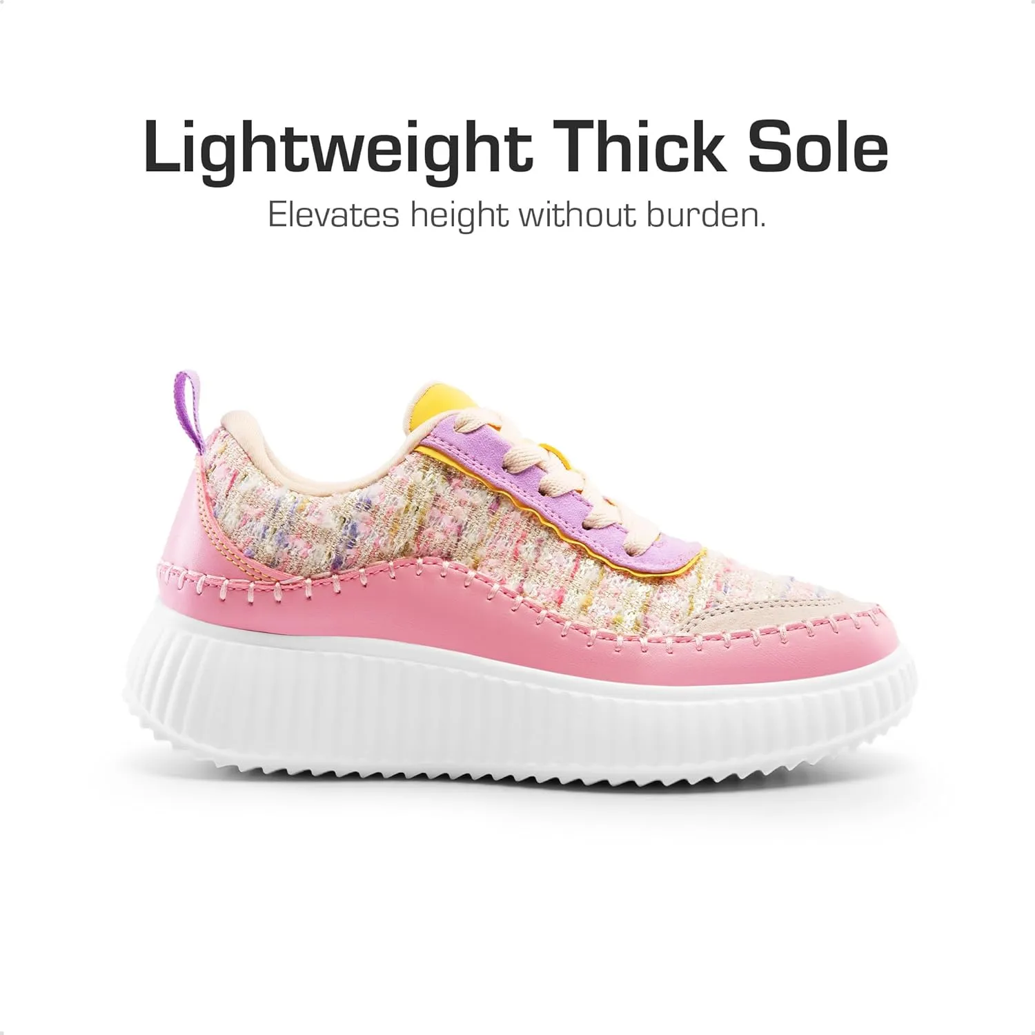 DREAM PAIRS Girls Fashion Sneakers Tennis Shoes Kids Platform Lightweight Lace Up Casual Walking Shoes