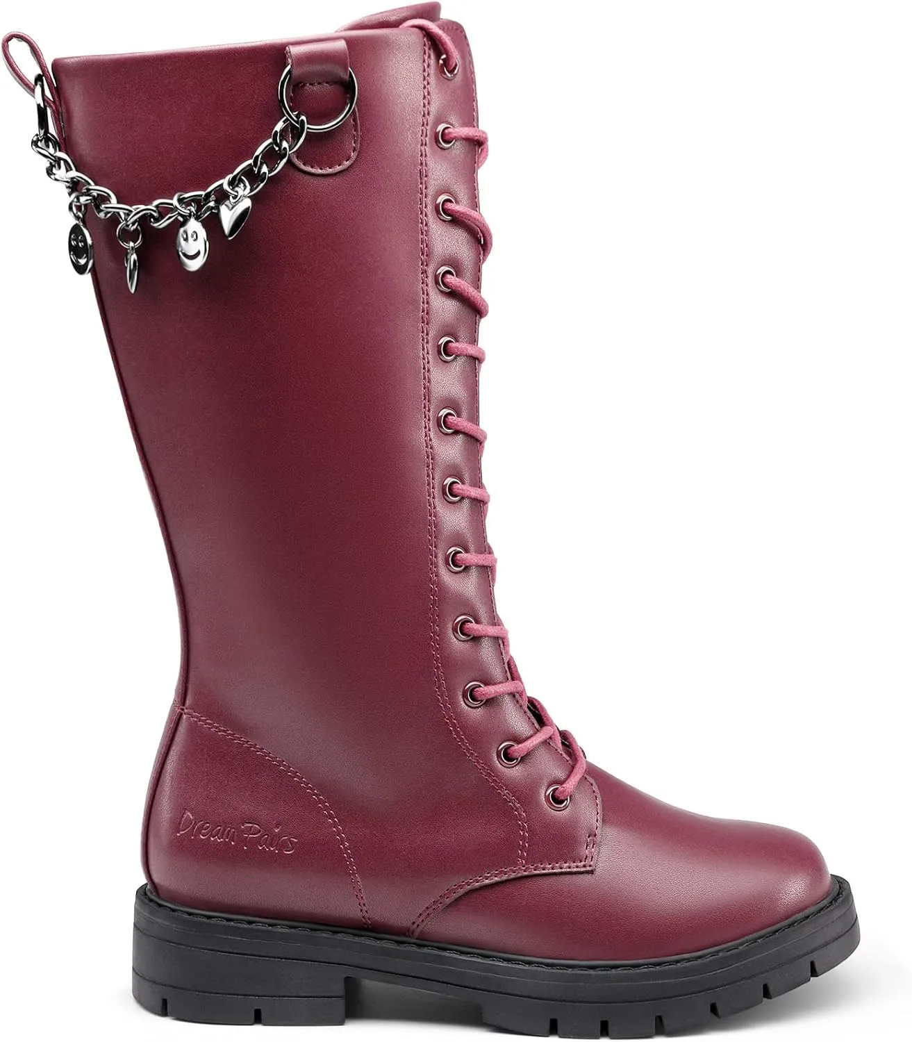 DREAM PAIRS Girls Riding Boots Knee High Side Zipper Mid Calf Shoes Little Kid/Big Kid