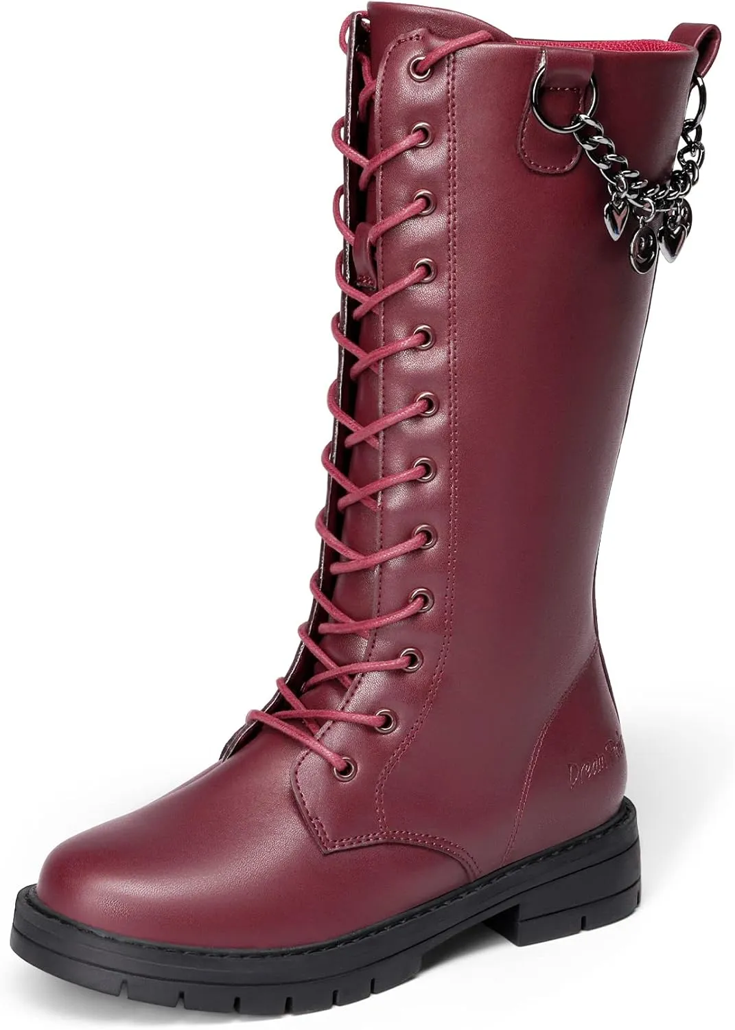 DREAM PAIRS Girls Riding Boots Knee High Side Zipper Mid Calf Shoes Little Kid/Big Kid