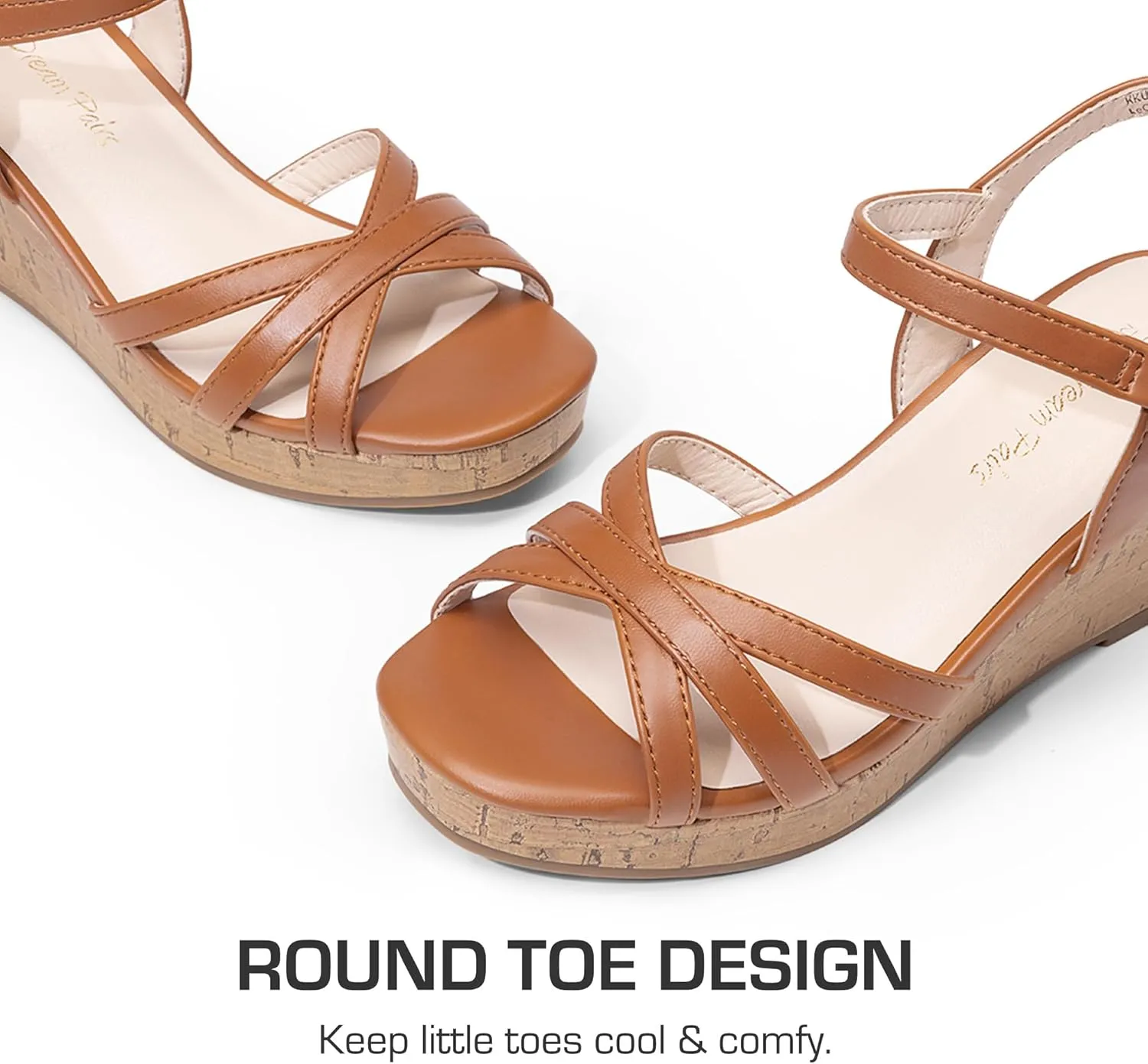 DREAM PAIRS Girls Wedge Sandals Flatform Open Toe Summer Platform Sandals Flower Wedding Party for Little Kid/Big Kid