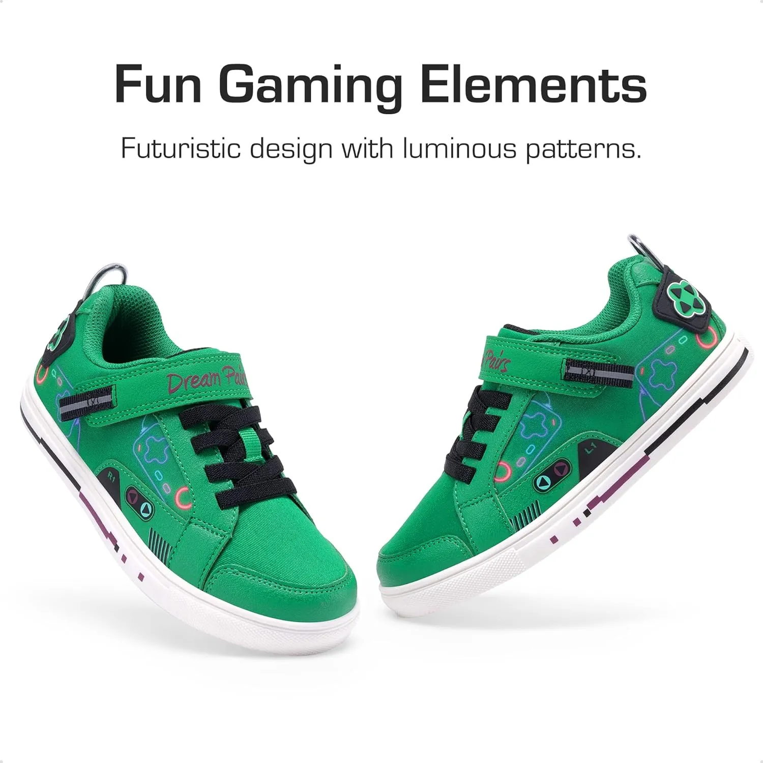 DREAM PAIRS Toddler Boys Sneakers Little Kids Shoes Playful Fun Cartoon Causal Walking Non-Slip Hook and Loop